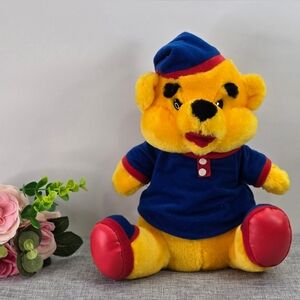 Vtg Disney Winnie the Pooh 11" Sleep Time Pajama Sleep Cap Pooh Plush Bear 1997